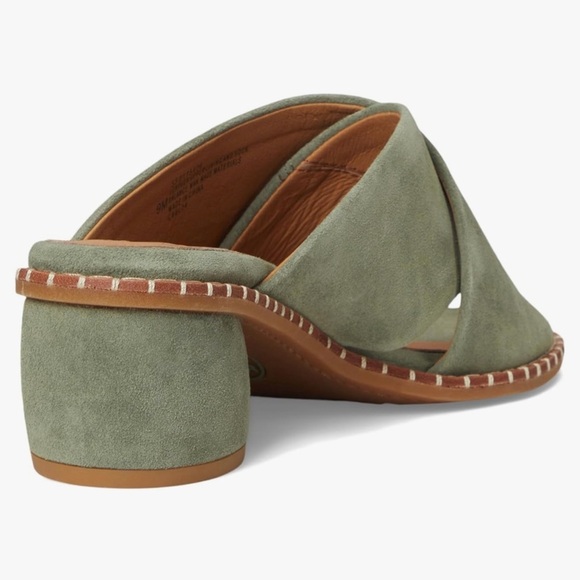 Söfft Women's Crystal Slide Sandal Green Suede Leather Women's Sandals Size 7.5 - Picture 2 of 13